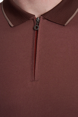 The Quarter Zip Polo (Brick)