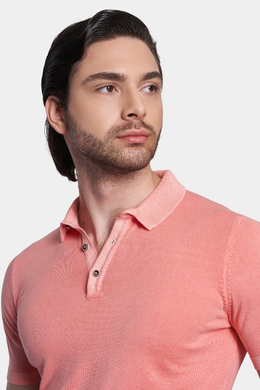 The Quarter Button Polo (Salmon Orange)