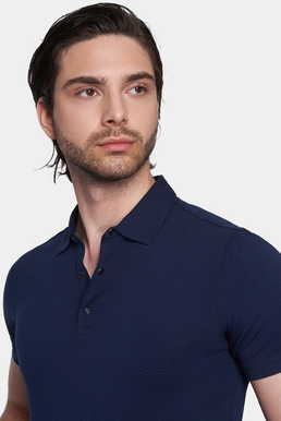 The Quarter Button Polo (Aegean Blue)