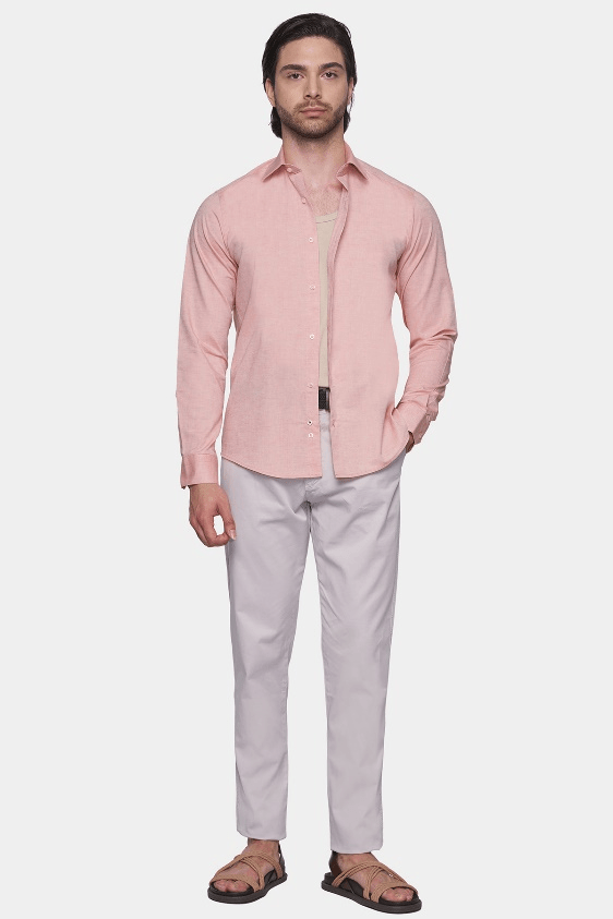 Salmon Dress Shirt for Men – Premium Cotton Comfort, Modern Slim Fit Salmon Dress Shirt for Men – Premium Cotton Comfort, Modern Slim Fit