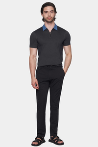 The Quarter Zip Polo (Charcoal)