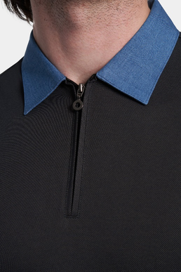 The Quarter Zip Polo (Charcoal)