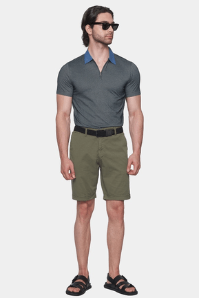 The Quarter Zip Polo (Stone) - Bright Moons