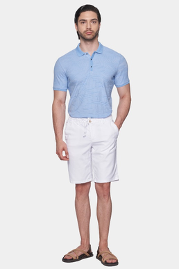 The Quarter Button Polo (Summer Sky Blue)