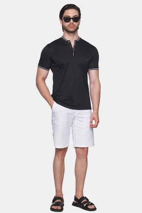 The Quarter Button Polo (Race Black)