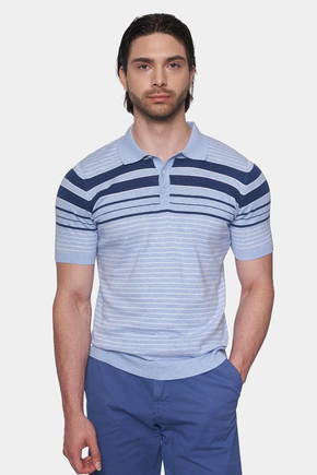 The Quarter Button Polo (Athletic Blue)