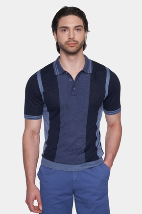 The Quarter Button Polo (Marine Blue)