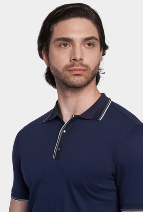 The Slim Quarter Polo (Navy) - Bright Moons