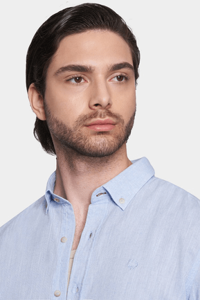 The Luxury Linen Shirt (Sky Blue) - Bright Moons