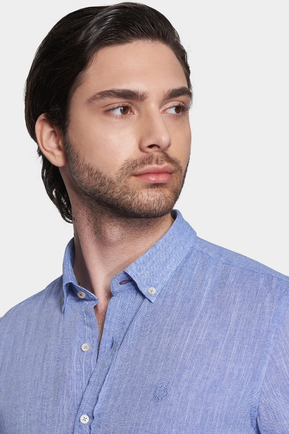 The Luxury Linen Shirt (Periwinkle)