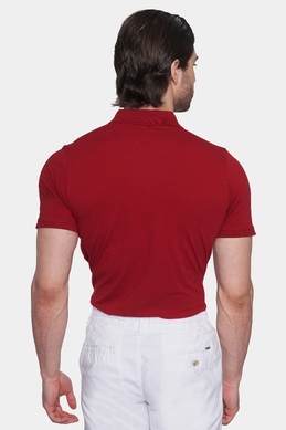 The Quarter Button Polo (Cardinal Red)