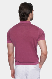 The Quarter Button Polo (Fuschia)