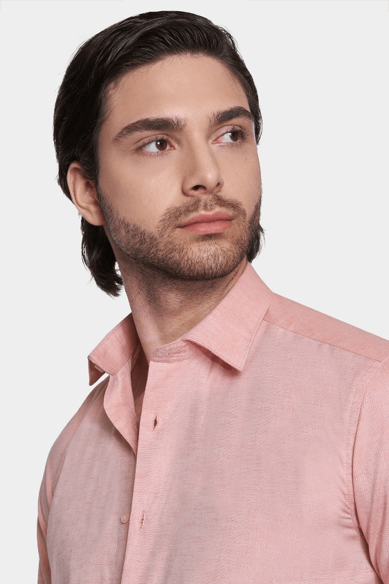 Salmon Dress Shirt for Men – Premium Cotton Comfort, Modern Slim Fit Salmon Dress Shirt for Men – Premium Cotton Comfort, Modern Slim Fit