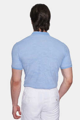 The Quarter Button Polo (Summer Sky Blue)