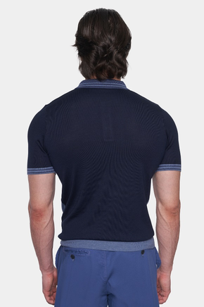 The Quarter Button Polo (Marine Blue)