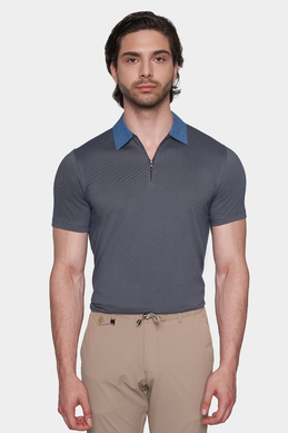 The Quarter Zip Polo (Nautical Blue)