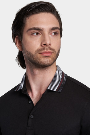 The Quarter Button Polo (Crown Black)