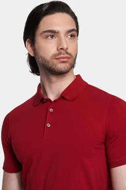 The Quarter Button Polo (Cardinal Red)