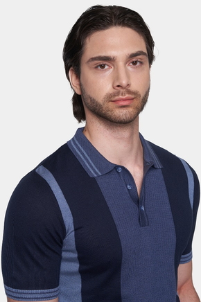 The Quarter Button Polo (Marine Blue)