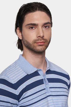 The Quarter Button Polo (Athletic Blue)