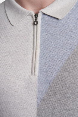 The Quarter Zip Polo (Blued Gray)