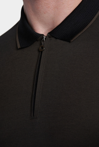 The Quarter Zip Polo (Charcoal)