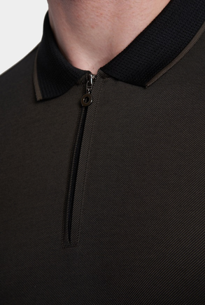 The Quarter Zip Polo (Charcoal)