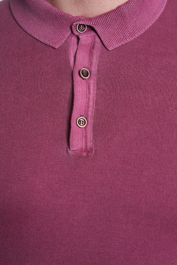 The Quarter Button Polo (Fuschia)