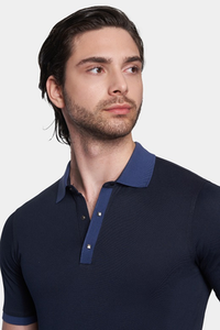 The Quarter Button Polo (Admiral Blue)