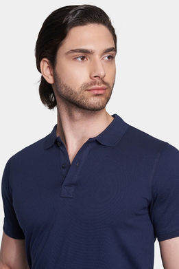 The Quarter Button Polo (Deep Sea)