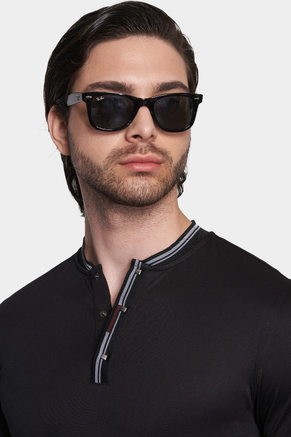 The Quarter Button Polo (Race Black)