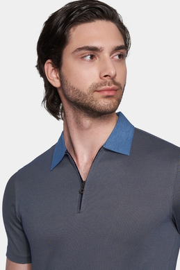 The Quarter Zip Polo (Nautical Blue)