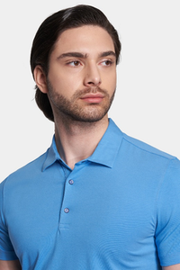 The Quarter Button Polo (Robin Blue)