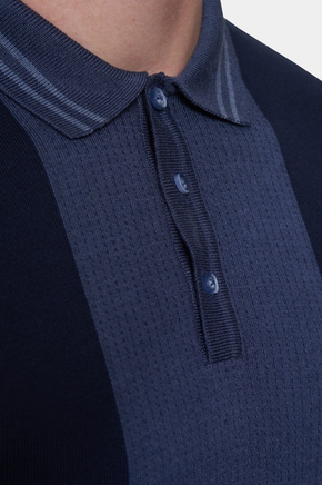 The Quarter Button Polo (Marine Blue)