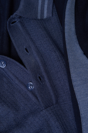 The Quarter Button Polo (Marine Blue)