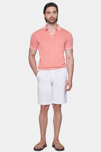 The Quarter Button Polo (Salmon Orange)