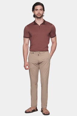 The Quarter Zip Polo (Brick) - Bright Moons