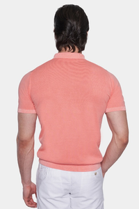 The Quarter Button Polo (Salmon Orange)