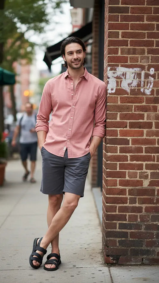salmon dress shirt - Bright Moons